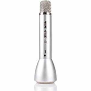 Micro sans fil Bluetooth avec haut-parleur argenté - Son de qualité pour vos événements