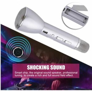 Microphone sans fil Bluetooth portable pour karaoke - compatible Android & iOS, idéal pour les joueurs !