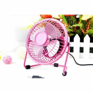 Mini Ventilateur USB Rechargeable 4" - Rose, Compact et Pratique pour un Frais Instantané