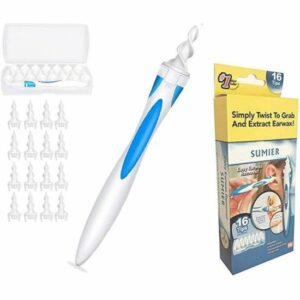 Nettoyant Oreilles Q Grips - 16 Embouts en Silicone Lavables pour Bébé, Enfants et Famille