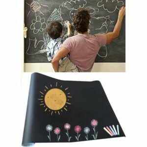 Papier Adhésif Ardoise Noir 45x200cm - Film Tableau Noir Pour Maison, École & Bureau (1 pièce)