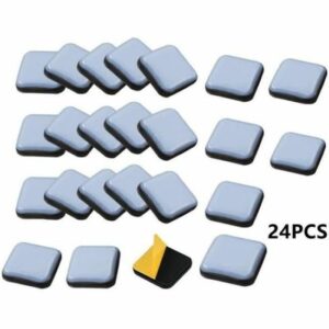 24 Patins Glisseurs Auto-adhésifs pour Meubles - Feutre Carré pour Chaises et Tables - Protection Sol