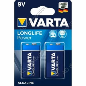 Pack de 2 Piles Alcalines 9V Varta Longlife Power - Performantes et Durables