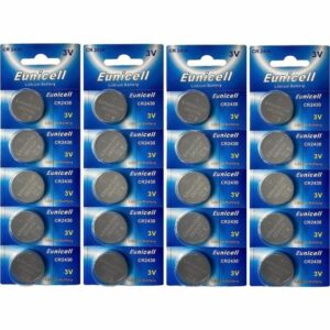 Lot de 20 Piles Bouton CR2430 Lithium 3V - 4 Paquets de 5 Batteries - Haute Performance 270 mAh