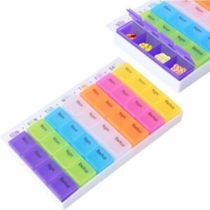 Pilulier semainier coloré 7 jours - Boîte à médicaments détachable pour vitamines et suppléments