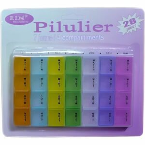 Pillulier Semainier Coloré - Boîte à Pilules Détachable pour Médicaments 7 Jours
