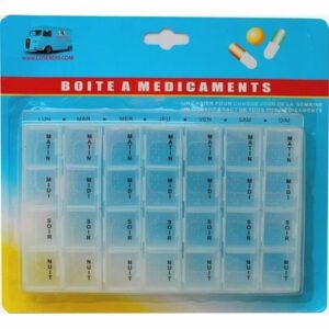 Pilulier Semainier Mensuel Transparent - Boîte de Médicaments Pratique et Élégante