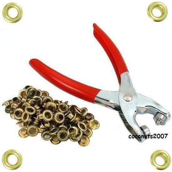 Pince à poser avec 100 œillets 7mm neufs - Idéale pour vos projets de bricolage !