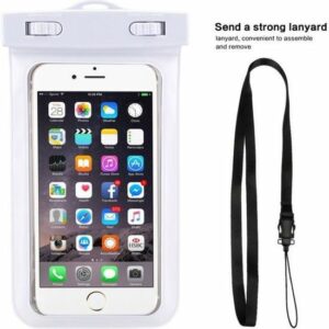 Pochette Sac Étanche Universelle pour Smartphones jusqu'à 6'' – Housse Waterproof pour iPhone et Samsung (Blanc)
