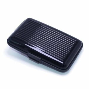 Porte-cartes RFID en aluminium noir pour homme - Élégance et sécurité au quotidien