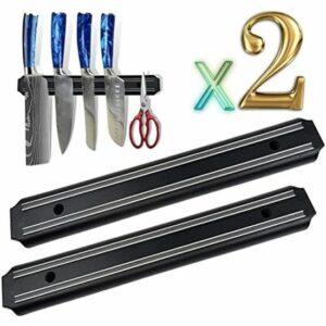 Porte-Couteaux Magnétique Ultra Puissant - Set de 2 Barres Aimantées de 33 cm pour Ustensiles de Cuisine
