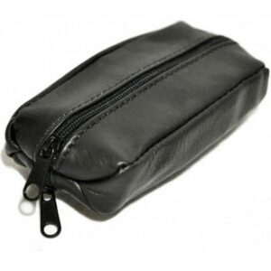 Porte-monnaie en cuir zippé noir avec 2 poches - Élégance et praticité au quotidien