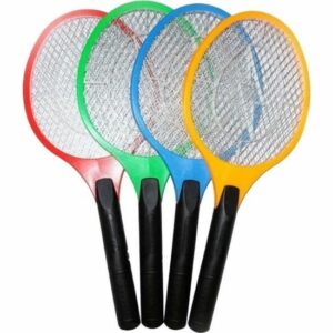 Raquette Électrique Anti-Insectes LED - Tue Mouches et Moustiques, Alimentée par Piles, 1 Unité