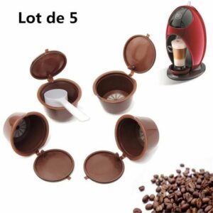 5 Dosettes Rechargeables pour Machines Dolce Gusto - Café Réutilisable Écologique