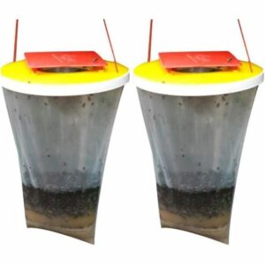 Lot de 2 pièges à mouches suspendus pour extérieur - Attirez et éliminez les insectes et mouches sur votre ferme