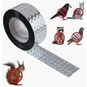 Effaroucheur d'Oiseaux Extérieur - Ruban Réfléchissant Anti-Pigeon pour Balcon - Argent 2.4cm x 5m