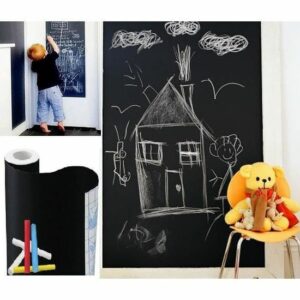 Rouleau Adhésif Ardoise 45x200cm avec Craies - Idéal pour Décorations et Écriture Créative !