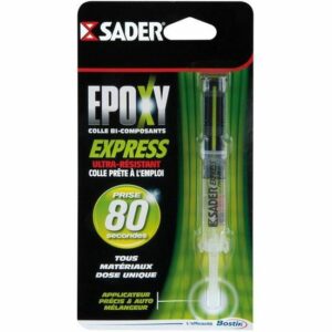 SADER Colle Époxy Express 3g - Adhesif Ultra-Rapide pour Réparations Faciles et Précises