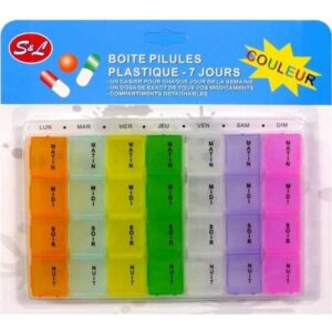 SECRETDRESSING - Organisateur de Médicaments Semainier 7 Jours, Boîte à Pilules en Couleur Pratique