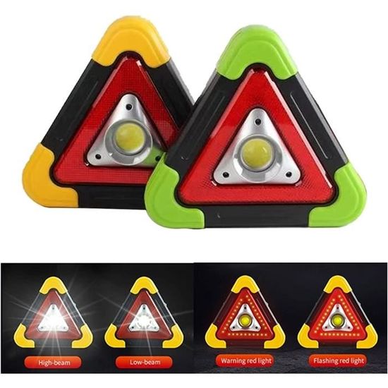 Triangle Avertisseur LED Portable - Lampe de Sécurité d'Urgence Clignotante pour Route – Image 2