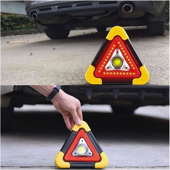 Triangle Avertisseur LED Portable - Lampe de Sécurité d'Urgence Clignotante pour Route – Image 4