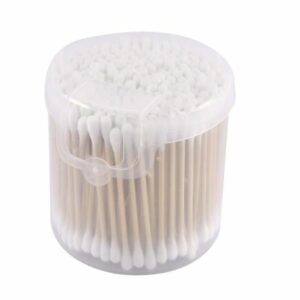 Coton-tiges en bois double tête - 250 pièces, écologiques et doux pour la peau - Sourcingmap