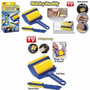Sticky Buddy : Brosse rouleau adhésif magique lavable pour éliminer poils et salissures facilement