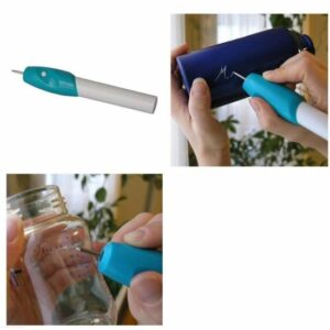 Stylo de Gravure Électrique Manuel Bleu et Blanc - Créations Personnalisées Faciles