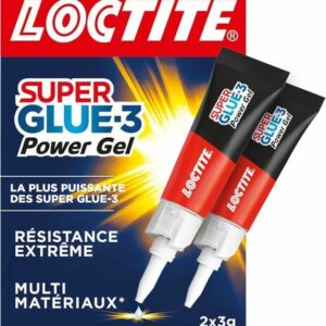 Super Glue-3 Power Gel - Colle ultra résistante transparente, 2 tubes de 3g, séchage instantané !