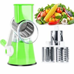 SuperLove® Mandoline Multifonction 3 Lames en Acier Inox - Coupe-légumes, Râpe à Fromage et Pommes de Terre