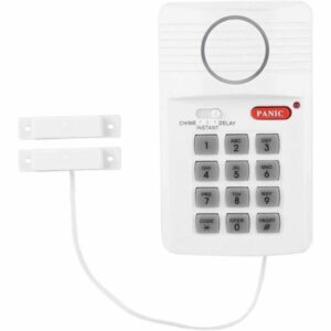 Système d'Alarme de Porte avec Clavier Sécurisé à 3 Réglages et Bouton de Panique - Idéal pour Bureau à Domicile