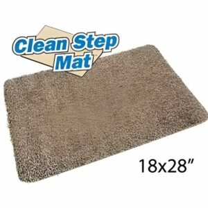 Paillasson Rectangulaire Beige en Coton - Absorbe Eau et Saleté - Clean Step pour une Entrée Impeccable