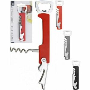 Tire-bouchon 3 en 1 - Ouvre-bouteille et canette  - Couleurs au choix