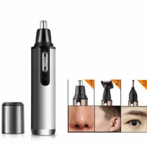 Tondeuse 3 en 1 Électrique pour Nez, Oreilles et Barbe - Rasoir Étanche et Précis (Argent)