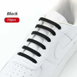 Lacets Élastiques en Silicone Noirs - Sans Nœuds pour Chaussures de Sport Hommes & Femmes