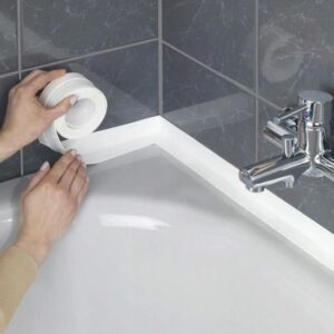 Rouleau Adhésif Blanc pour Cuisine et Salle de Bain - Joints Épaisseur 3.8cm - Longueur 3.2m