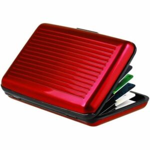 Housse Étui de Rangement Universel Zodaca® en Aluminium pour Cartes de Crédit - Bleu, Rouge - Protection Élégante