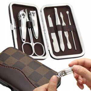 Set Manucure Pedicure 7 Pieces Mallette Elegante Ideal Nail Art et Entretien des Ongles -cuticule