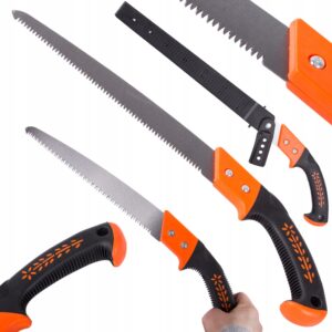 Scie manuelle pour branches et bois- jardinage – Avec étui et pochette de ceinture pour jardin