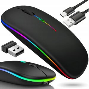 Souris Optique Slim 2.4 GHz Bluetooth pour PC – Sans Fil, Informatique, PC, Mac, Contrôle Précis et Confort Ergonomique