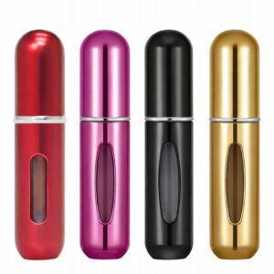 Lot de 4 flacons vaporisateurs 5 ml – Distributeurs de parfum pour voyage et sac à main