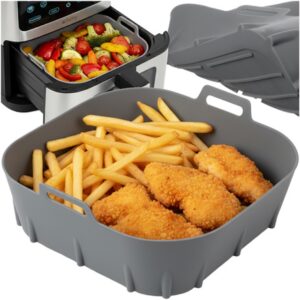 Lot de 2 Inserts en silicone pour friteuse sans graisse - Ninja – Panier Air Fryer 20x20 cm réutilisable