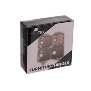 Lot de 4 charnières de meuble 9x9 cm – Réparation et renforcement de meubles, pièces de quincaillerie