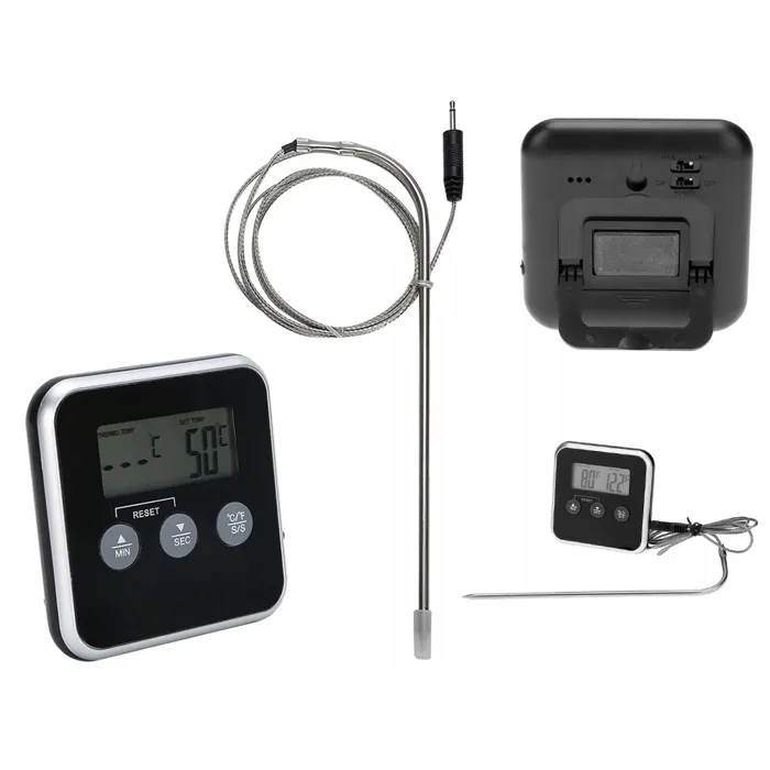 Cobye - Thermomètre digital viande fumoir cuisson four barbecue avec thermosonde minuterie alarme LCD- -50° C à +250° C – Image 5