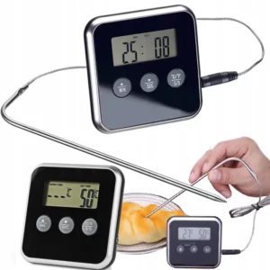 Cobye - Thermomètre digital viande fumoir cuisson four barbecue avec thermosonde minuterie alarme LCD- -50° C à +250° C