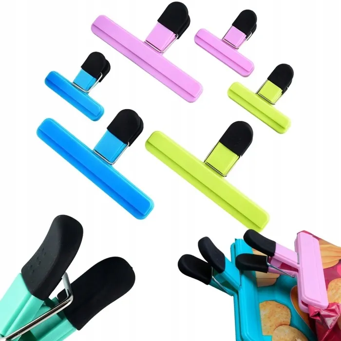 Attaches pour sacs alimentaires 6 pièces clips de fermeture réutilisables colorés- conservation aliments