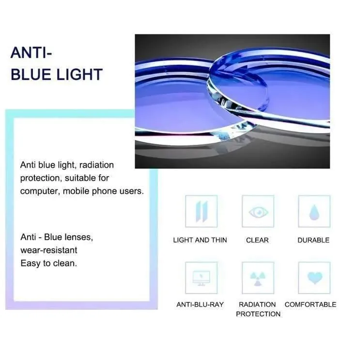 Pack Étui Rigide à Lunettes + Lunettes Anti-Lumière Bleue UV400 TR90 Mixte – Protection, Confort et Vision Claire – Image 4