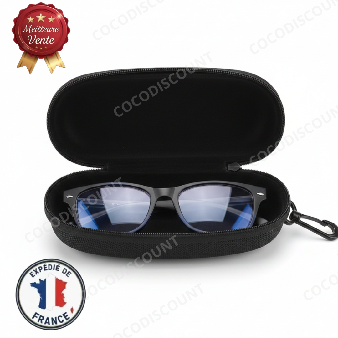 Pack Étui Rigide à Lunettes + Lunettes Anti-Lumière Bleue UV400 TR90 Mixte – Protection, Confort et Vision Claire – Image 2