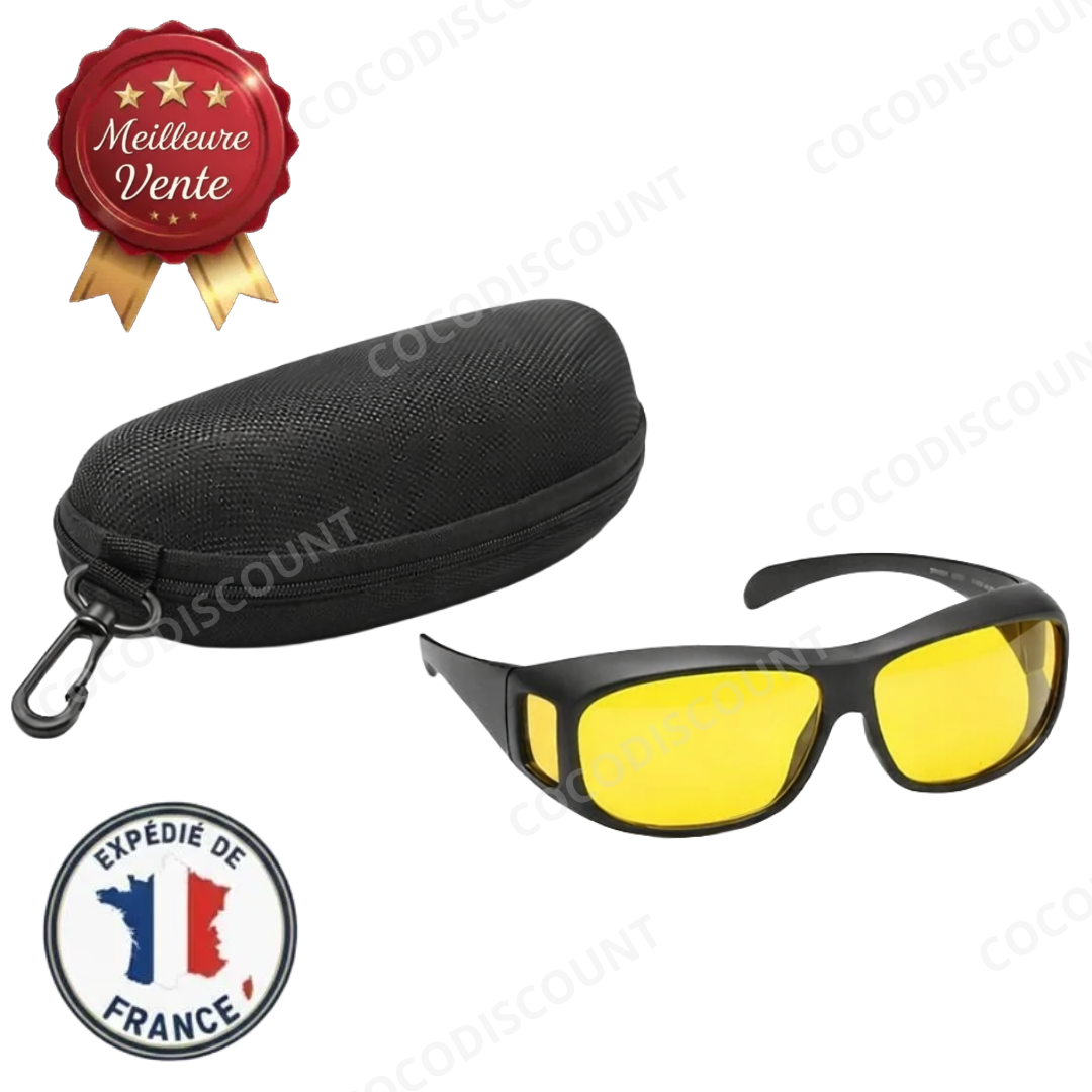 Étui Rigide à Lunettes + Lunettes Vision Nocturne HD Homme – Protection Universelle Soleil et Vue, Anti-Éblouissement Jour & Nuit – Image 2