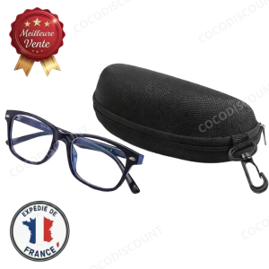 Pack Étui Rigide à Lunettes + Lunettes Anti-Lumière Bleue UV400 TR90 Mixte – Protection, Confort et Vision Claire